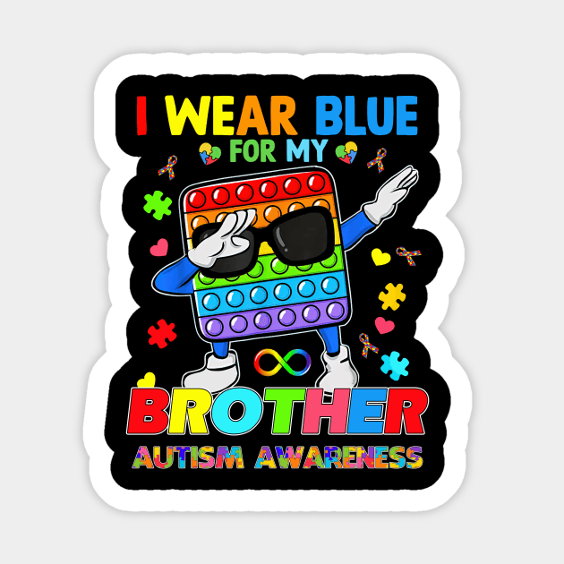 Poplt Dab I Wear Blue For My Brother Puzzle Autism Awareness Sticker by Brodrick Arlette Store